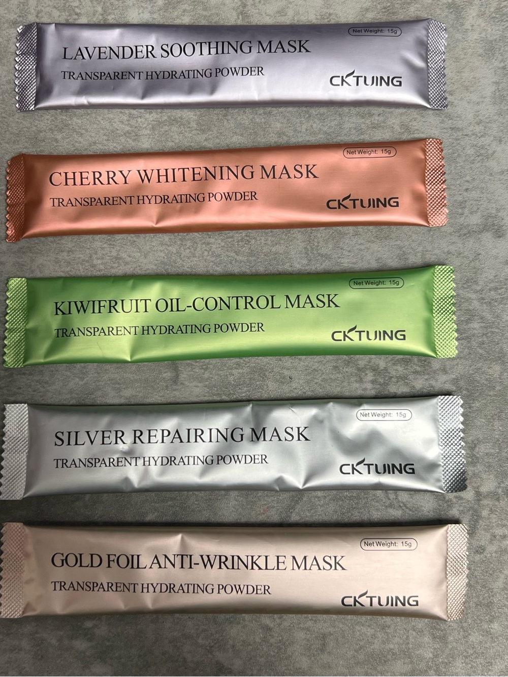 Assortment of Korean skincare gel masks by CK Tuing.